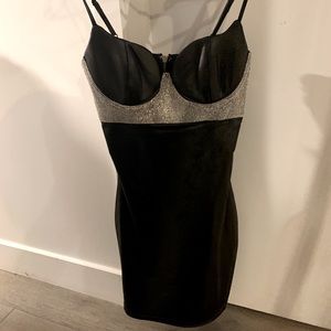 Clubbing/ NYE dress Back PU leather bodycon dress